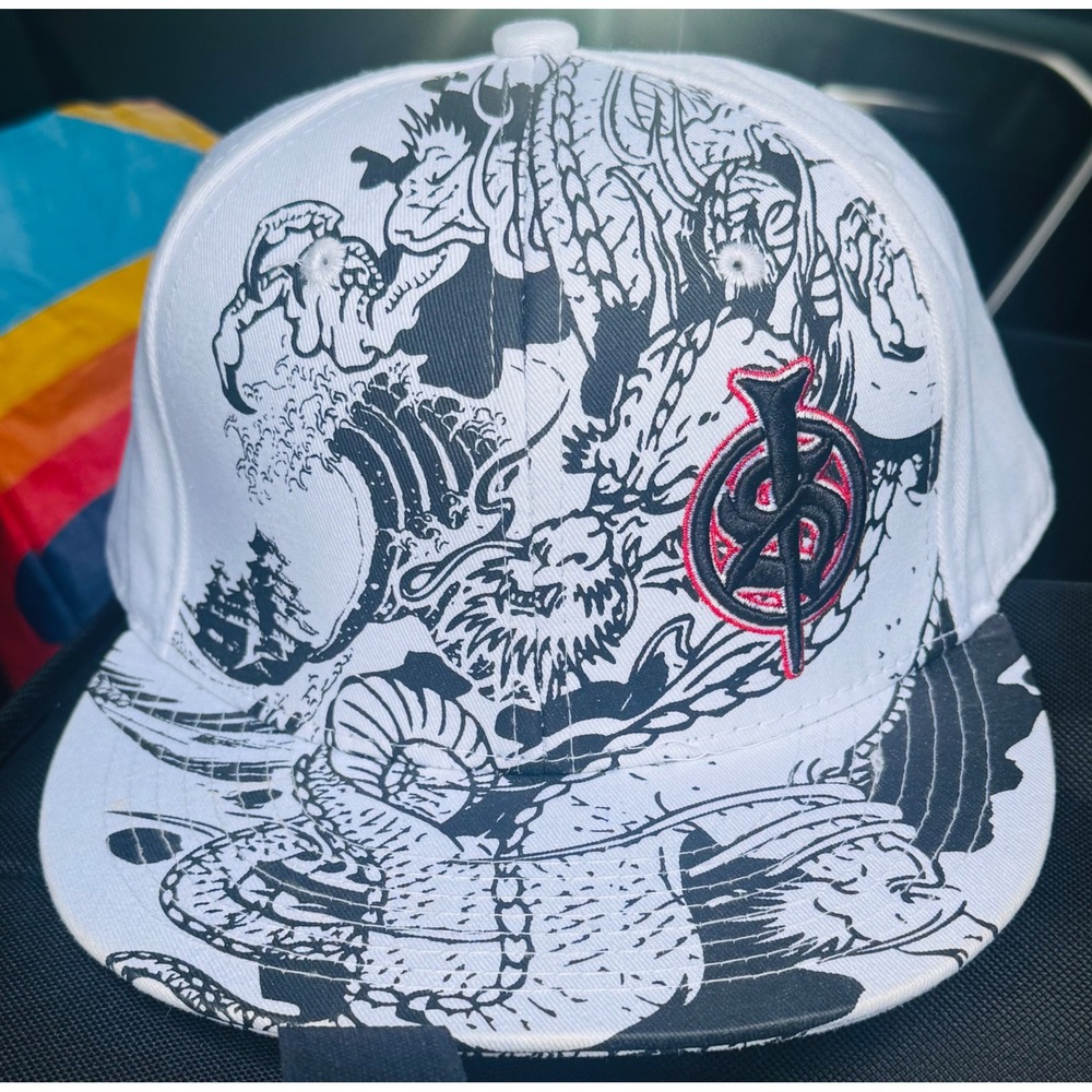 Iron Star Hat Dragon Graphic Born To Brawl MMA Y2K Snapback Mens OSFM